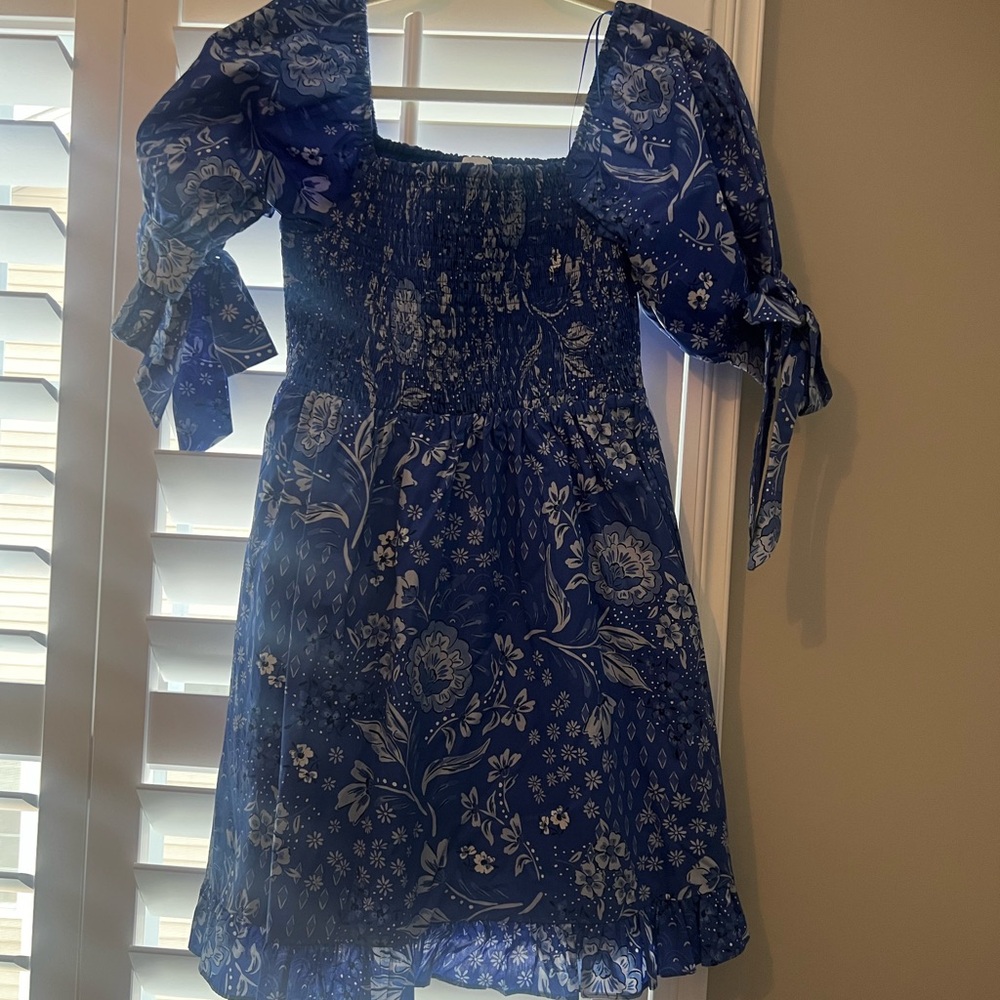 Sugarlips Navy Smocked Top